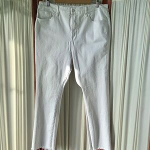 Good American Women's Size 16 Straight Raw Hem Jeans White GSRH046T
